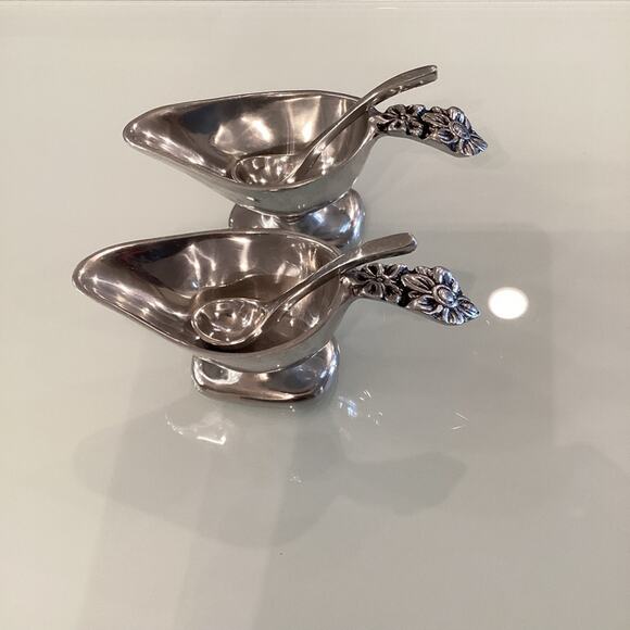 Two Gravy/Syrup Serving Pieces with Spoons. Made in Mexico. - Picture 2 of 3